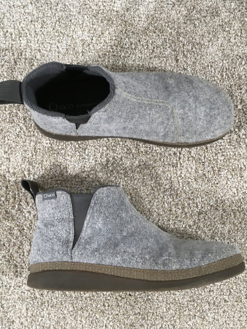 Chaco Revel Chelsea Boots Mens Size 9.5 Gray Felt